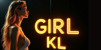 Girl KL neon sign with woman in profile. Malay Escort KLPJ.